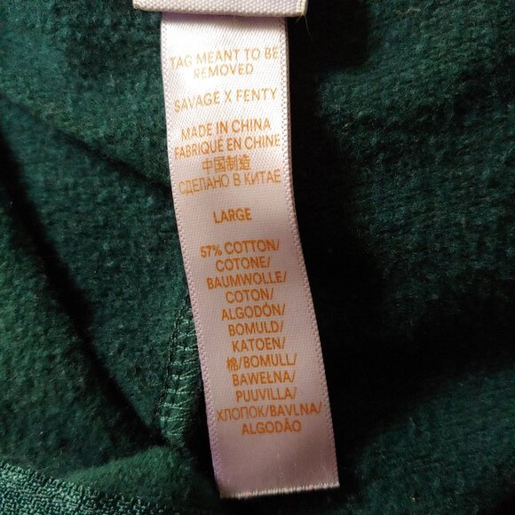 Savage Fenty Forever Savage Showgirl Hooded Onesie Hunter Green Snuggle L - Picture 12 of 14